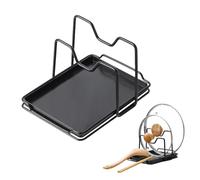 Gitekain Pot Lid Storage, Plates Rack, Rustproof Stand Holder, Sturdy Kitchen Organizer, Ideal for Dishes, Home Utensils, Cabinets, Pantry, Apartment, Dorm, Kitchen, 7.48x6.22x5.12 inches