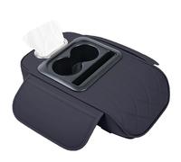 Gitekain PU Leather Car Armrest Cushion, 5-in-1 Console Cover with Cup Holder, Heightening Pad with Phone Slot, Tissue Box Storage Ideal for Sedans, 10.16x6.38x3.27 Inches