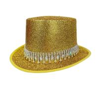 Gitekain Sparkling Top Hat - Rhinestone Party Headwear, Glittery Magic Cap, Pulido Felt Disfraz Accessory, Formal Apparel with Shimmering, Groom Headgear for Adult, Cosplay Magic Show Bling Fedora
