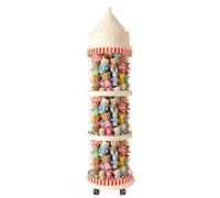 Gitekain Stuffed Animal Storage Tube, Transparent Doll Organizer, Dustproof Aesthetic Design, Castle-Inspired Container, Toy Storage for Bedroom, Nursery, or Playroom, 50x11.81 inches