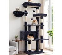 Gitelsnour Árbol para gatos de interior, torre para gatos de 55.1 pulgadas con 7 postes rascadores de sisal, condominio para gatos de varios niveles con plataforma de juego grande, cueva para gatos, 2