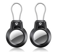 Gitfos Soporte para Apple AirTag, Llavero AirTag con Cable de Alambre, Duradero y Seguro, Soporte de 360° para Equipaje, Mochila, Llaves, Mascotas, AirTag para Viajes, Negro