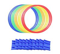Gitohoni 10 Piezas Aro de Salto Infantil Aros Plásticos Juego Exterior Juguete de Coordinación Motriz Diseño Ergonómico Adecuado para Educación, Los 28cm