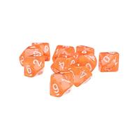 Gitohoni 10 Piezas Dados Diez Caras Juego de Mesa Plástico Set Accesorios Aventura Entretenimiento Adecuados para Regalos Fiestas Reuniones, Naranja