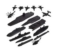 Gitohoni 17 Piezas Barco Naval Bloques de Construcción con Aviones Y Barcos de Suministro para Niños Niñas Adecuado para Colección Regalo Desarroll, Negro