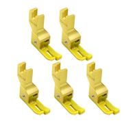 Gitohoni 5 Piezas Pie Prensatelas Industrial Computarizada Accesorio Universal Guía Borde Costura Ajustable Material PP Adecuado para Sastrería Profesional, Amarillo, Izquierda 0.2