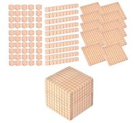 Gitohoni 50 Piezas Bloques Base Diez Material Manipulativo Juguetes Educativos Hechos de Madera Apropiados para Uso Aprendizaje en, Paquete C