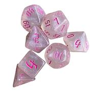 Gitohoni 7 Piezas Dados Acrílicos Poliédricos con Números Grabados Set de Dados D8 D10 D12 D20 para Juegos de Cálculo Cifras Claras y Bordes