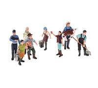 Gitohoni 8 Piezas Figuras de Agricultores Miniatura Personajes Campesinos Muñecos Escala Accesorio Diorama Plástico Pintadas a Mano para Maquetas y Paisajes