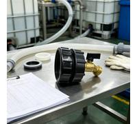 Gitohoni Adaptador Grifo Latón para Contenedor, Adaptador De Válvula De Barril IBC De 2 Pulgadas Con Rosca Fina A Grifo De 3/4 Pulgada Estándar Americano