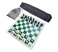 Gitohoni Ajedrez Portátil Juego de Mesa con Tablero Plegable Enrollable Conjunto de Ajedrez de Viaje con Bolsa Piezas Inspiradas Medievales Mater, Tapete de 43 Cm