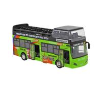 Gitohoni Autobús de Dos Pisos con Detallado Mecanismo Pull Back de Aleación Luces Interactivas Puertas Móviles Y Ruedas de Goma Adecuado, Verde