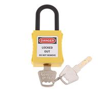Gitohoni de Bloqueo de Seguridad Industrial Cerradura de Consignación con Grillete Aislado de Nailon Y Cuerpo de PVC Adecuado para Industria Química Y, Amarillo