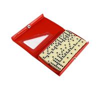 Gitohoni Dominó Clásico Set Bloques Tablero Piezas Educativas Material PP con Caja Portátil Fácil de Almacenar Adecuado para Juegos Familiares Fiestas Viaje, Rojo