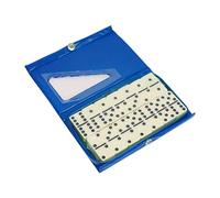 Gitohoni Dominó Clásico Set Bloques Tablero Piezas Educativas Material PP con Caja Portátil Fácil de Almacenar Adecuado para Juegos Familiares Fiestas Viaje, Azul