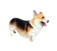Gitohoni Estatua de Perro Corgi Mini Figura de Perro Cachorro Coleccionable Muñeco Didáctico Artesanía en PP Duradera Adecuado para Coche Oficina Hogar Restaur, marrón