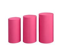 Gitohoni Juego de 3 Cubiertas para Cilindros de Pedestal, Accesorios para Postres en Decoraciones de Bodas y Eventos, Rosa, Individual