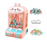 Gitohoni Máquina de para Niños Mini Juego de Arcade Juguete de Grúa Electrónico de Aprendizaje con LED Y Sonidos Adecuado para Fiestas Temáticas, Conejo 20 Muñecos
