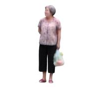 Gitohoni Miniatura Pareja Figura 1 64 Resina Pintada je de Compras con Mano a la Espalda Cuerpo Completo para Escenas Urbanas Maquetas de Edificios Dioramas, Anciana Comprando