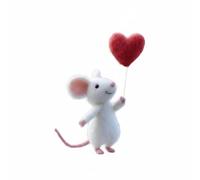 Gitohoni Ratón de Fieltro Figura Animal Muñeco Decorativo Hecho a Mano con Material y Diseño Tierno Adecuado para Parejas Decoración de Mesa Coleccionistas, F