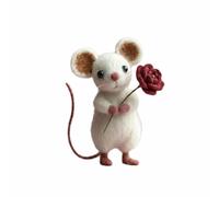 Gitohoni Ratón de Fieltro Figura Animal Muñeco Decorativo Hecho a Mano con Material y Diseño Tierno Adecuado para Parejas Decoración de Mesa Coleccionistas, B