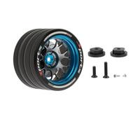 Gitohoni Volante de Dirección para Coche RC Rueda Neumático Accesorio con Disco de Freno Simulado Metal E Impacto Estable Peso Ligero Montaje Sencillo, Azul