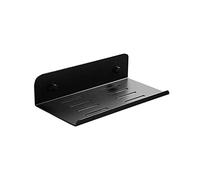 Gittcoll Estantería Colgante de Pared de Aluminio Estantería de Almacenamiento Negra Pesada de Metal Multifuncional con Agujeros de Drenaje Adecuada para Baño Dormitorio Oficina Cocina (Negro 20 cm)
