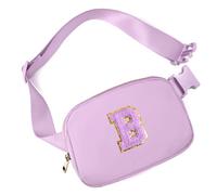 Gitus Riñonera de regalo para niñas de 8, 9, 10, 11, 12 años, riñonera cruzada con parche de letra inicial, bonitos regalos de cumpleaños para adolescentes y mujeres, cosas de moda personalizadas