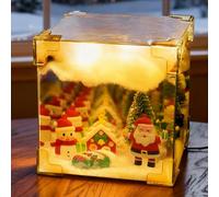 Giugio Luz nocturna navideña, lámpara de espejo de cubo de Navidad, lámpara de espejo de Papá Noel, kit de construcción de luz nocturna DIY, lámpara de mesa para dormitorio, salón, escritorio