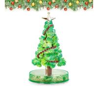 Giugio Mini árbol de Navidad, juego de cultivo de cristal, árbol de Navidad pequeño, árbol de papel mágico para decoración, árbol de Navidad artificial, kits de ciencia y juguetes, instrucciones de