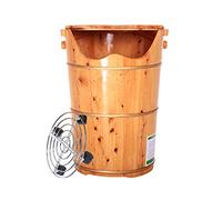 GIUIN Barril de madera para pies de spa, bañera de pie de madera maciza, cuenco de pedicura, masaje de cedro, pedicura, barriles de baño, con tapa de elevación