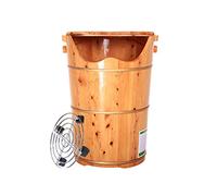 GIUIN Barril de madera para pies de spa, bañera de pie de madera maciza, cuenco de pedicura, masaje de cedro, pedicura, barriles de baño, con tapa de elevación