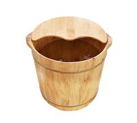 GIUIN Barril de madera para pies de spa de madera maciza, lavabo de madera para pies, lavabo de pedicura para el hogar, cuenco de pedicura, masaje de cedro, pedicura, barril de baño de pies, con tapa