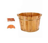 GIUIN Barril de madera para pies de spa, lavabo de madera para el hogar, pedicura, bañera de pies, barril de madera de cedro, cuenco de pedicura, barril de masaje, 26 cm