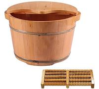 GIUIN Barril de madera para spa, regalo para el hogar, bañera de pies, bañera de pies, spa, sauna, remojo, baño de pies, cubo de madera para pies, spa, lavabo, artículos para el hogar, decoración