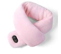 GIUIN Bufanda con alimentación USB para parejas, batería recargable de 5000 mAh, 3 ajustes de temperatura, calentador de cuello eléctrico con calefacción por vibración, rosa, talla única