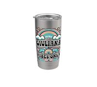 GIULIANA Vibes Only Cute Retro Girls GIULIANA Name Vaso térmico de acero inoxidable de doble pared
