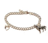 Giulyscreations Pulsera de lobo corazón metal Vampiri Saga Eclipse Pop Cosplay níquel plata tibetana cristal