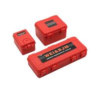Giuneuow 3 Unids Plástico RC Caja de Almacenamiento de Coche Herramienta de Decoración para Trx4 Axial Scx10 90046 D90 1/10 RC Accesorios de Rastreador Rojo