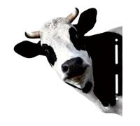 Giuneuow Arte de Patio de Vaca de Hierro, Adorno de Patio de Ganado Que Mira Fijamente, Arte de Metal, Arte de Cerca de Animal de Granja de Ganado Que Mira Fijamente