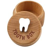 Giuneuow Caja de Hada de los Dientes Caja de Madera Tallada en 3D Recuerdo Diente CaíDo Caja de Almacenamiento de Recuerdo Regalo para NiñO o NiñA