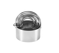 Giuneuow Cortador de Galletas de 5 Piezas con Manejar - Cortador de Rosquillas de CíRculo Redondo de Acero Inoxidable Cortador de Galletas Moldes para Hornear 5 TamañOs