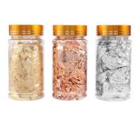 Giuneuow Escamas de LáMina Dorada para Moldes de Bandejas de Resina, 3 Escamas de LáMina MetáLica para Pintar Artes y Manualidades, Arte de UñAs