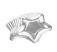 Giuneuow Platos de Papel en Forma de Estrella de 30 Piezas, de Fiesta Dorado Desechable, de Vajilla con Pentagrama Suministros de Vajilla, Plateado