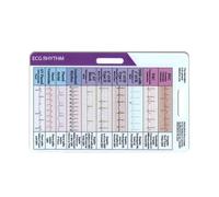 Giuneuow Tarjeta Bolsillo con Ritmo ECG/EKG, Tarjeta Identificación Interpretación Ritmo ECG Doble Cara, Tarjetas Bolsillo con Frecuencia ECG, Calibradores ECG