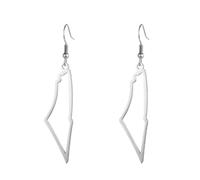 Giuneuow Un Mapa de Palestina de Color Plateado Cuelga los Pendientes Mujeres País Geografía Mapa Pendiente Pendiente Joyería Inoxidable