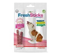 Giuntini Crancy Dog Frresh Sticks de salmón 30 g (3 barras) x 30 unidades alimento complementario para perros de todos los tamaños