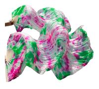 GIUPLOKID Belly Dance Long Velos de Ventilador de Seda Real, Velos de Abanico for Danza del Vientre, 2 Piezas, Multicolor, Varios tamaños(Deep Purple)