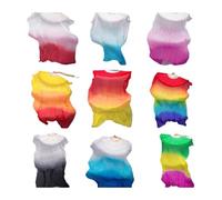 GIUPLOKID Belly Dance Long Velos de Ventilador de Seda Real, Velos de Abanico for Danza del Vientre 2 Piezas Multicolor Niños Adultos 120 cm 150 180(Deep Purple)