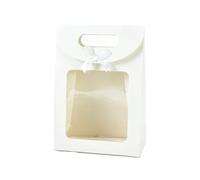 GIUPLOKID Cajas para cupcakes, Cajas for pasteles con ventana transparente, blanco y negro, 10/20 piezas, for magdalenas, galletas, postres, tartas(M-white,10pcs)